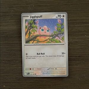 Pokemon Jigglypuff Trading Card - Pink and Green